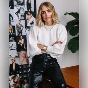 NWT $399 Anine Bing Rosalind Angora & Wool Sweater in White